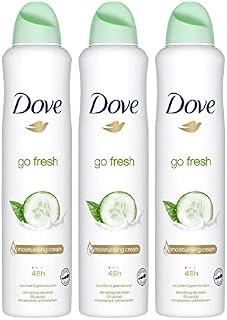 Dove Go Fresh Cucumber, Anti Perspirant Deodorant Aerosol Spray For Women, Long Lasting Anti Sweat And Body Odour Protection For A Clean And Fresh Fragrance 250 ml (Pack of 3)