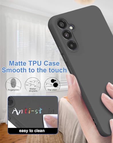 Image of DIZORO Microfiber Candy Case Compatible for Samsung A14 5G Smooth Touch Cushion Liquid Soft Silicone Gel Rubber Premium Mobile Accessories Non-Slip Full Body Protective Shockproof - New Dark Grey