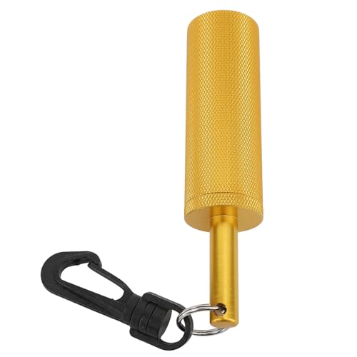 Scuba Rattle Stick, Aluminum Alloy Diving Rattle, 360° Diving Pointer with Clip, Scuba Diving Shaker, Lightweight Noise Maker Signal Bell, Diving Safety Gear for Underwater (Gold)