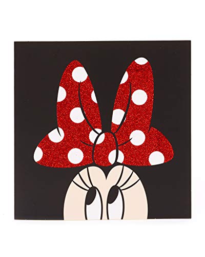 Disney Geburtstagskarte - Geburtstagskarte für Sie - Geburtstagskarte für Damen - modernes Minnie Maus Design - rotes Glitzer-Finish Cover