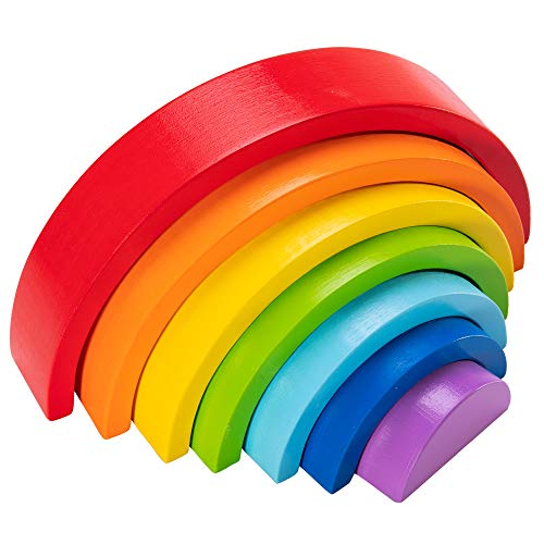 Image of Fat Brain Toys FBT Rainbow Stacker - Rainbow Arches Stack and Play Baby Toys & Gifts for Ages 2 to 3