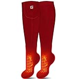Daintymuse Unisex Rechargeable Electric Heated Warm Socks Kit Battery Powered Socks, Winter Indoor Outdoor Thermal Socks Women Men Knee High Foot Warmers Ideal Present Ideas for Women Men US Size 5-9