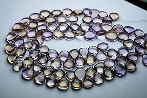 Ametrine naturelle briolette coeur 9-10mm pierre precheuse fil