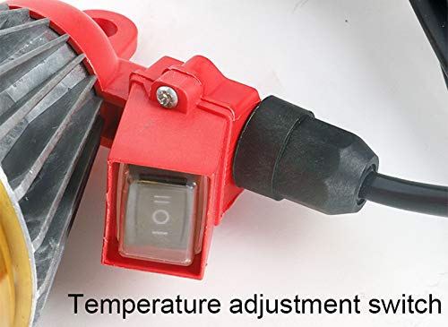 Lámpara de calor, luz de calefacción infrarroja de temperatura ajustable para cachorros y pollos, pantalla de aleación de aluminio de 250 W para uso en invierno en granjas