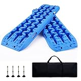LEIOIAIY Recovery Boards Traction Tracks Mat, Traction Boards with Bag for Off-Road, Sand, Snow,...