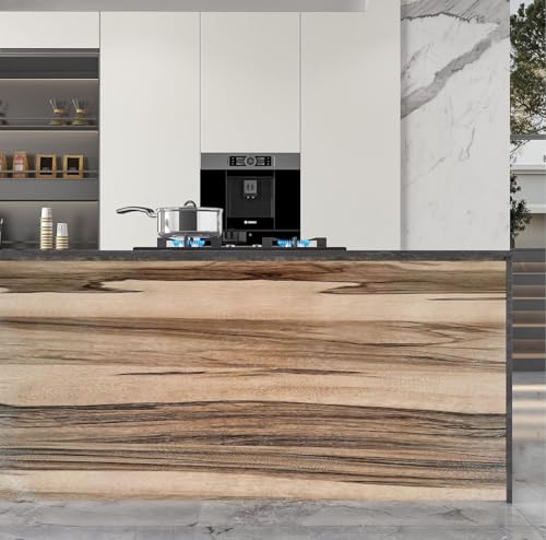 Image of HOME13 Self Adhesive Wood Grain Wallpaper for Furniture Vinyl Sticker Wooden Door Desktop Wall Paper Kitchen Wallpaper (2 feet by 5 feet, Smokey Wooden)