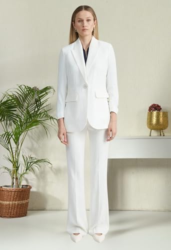 Image of Women's Cotton Blend Printed Blazer Pant and Camisole Set | 3-Piece Formal & Casual Office Wear Suit | Stylish Western Outfit for Business, Party & Daily Use
