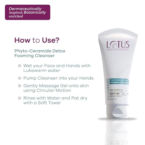 Image of Lotus Professional DermaSAGE Phyto Ceramide Detox Foaming Cleanser for Clear & Hydrated Skin | All Skin Types | 100g