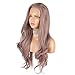 eNilecor Ash Pink Lace Front Wigs,Long Curly Mixed Color Synthetic Hair Replacement Wigs for Women 24 Inches with Wig Cap (Ash Pink)