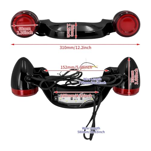 Clignotant arrière de moto rouge pour Harley Touring Road Street Glide 2010-2021