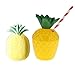 Fellibay Accesorios para fiestas de piña Platos de fiesta de piña hawaiana copas de piña (amarillo)