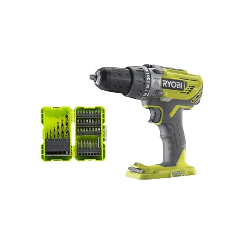 Pack RYOBI Perceuse à percussion R18PD3 0 18V One+ sans batterie ni chargeur Coffret 38 accessoires perçage vissage porte embouts RAK38SDD - vue 2