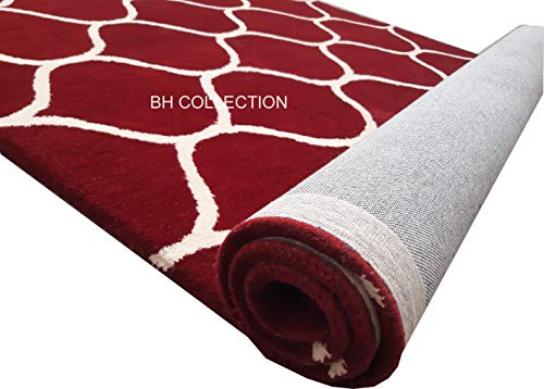 Image of Classical Look SQUAR Handmade Tufted Plain Carpet with Super Soft & Pure Woolen Carpet for Your BEDROOMS & Living Room with 1 INCH Pile Height 6.0 X 6.0 FEET (180x180 cm) Multi
