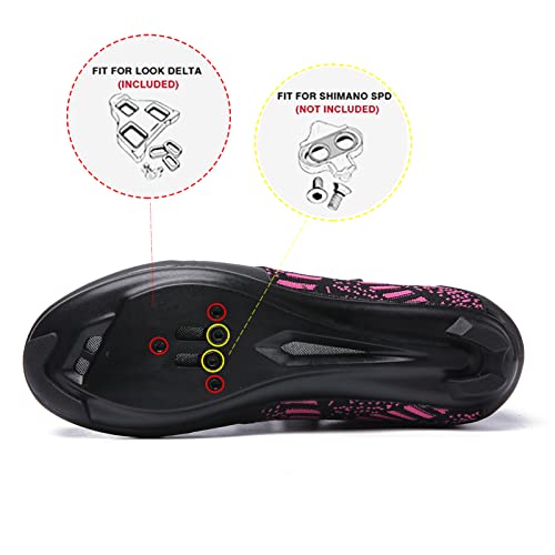 Image of Unisex Road Bike Cycling Shoes Compatible with Peloton Shimano SPD Bike Riding Shoes for Men Women, 3 Straps, Pre-Installed Delta Cleats for Indoor Outdoor Cycling Biking