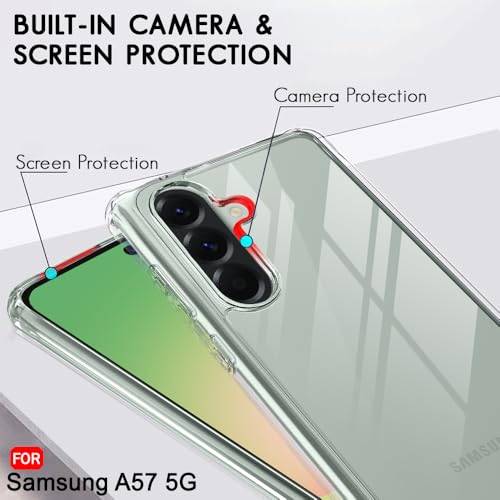 Image of TheGiftKart Back Cover for Samsung Galaxy A57 5G Case | Hybrid Crystal Clear Shockproof Design | Camera Protection Bump | Hard Clear Back | Galaxy A57 Back Cover (PC & TPU, Transparent)