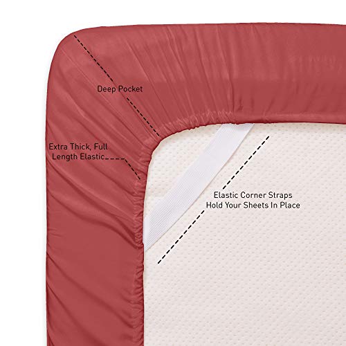 1500 Supreme Collection King Sheet Sets Burgundy - Luxury Hotel Bed Sheets And Pillowcase Set For King Mattress - Extra Soft, Elastic Corner Straps, Deep Pocket Sheets, King Burgundy #TOP2