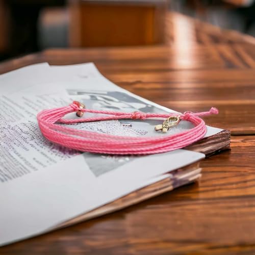 Breast Cancer Awareness Bracelet | In Support of Loved Ones Battling Cancer | Fund Raising | Gift for her | Gift for him | Non-braided.3