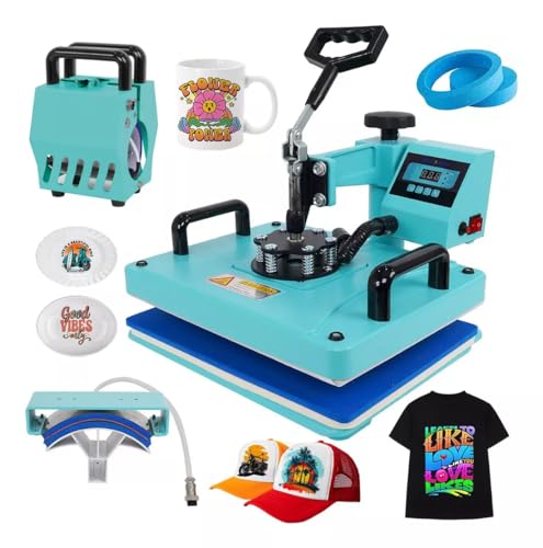 Prensa Térmica Sublimação 220V 5x1 Máquinas De Prensa Térmica Tra...