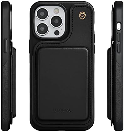 LUXIMAL Wallet Case Compatible with iPhone 14 Pro Max Case, PU Leather Card Slots Cover (4 Cards/Cash), Magnetic Flip Clasp, Soft TPU Shockproof Case for Apple iPhone 14 Pro Max 6.7'' Black