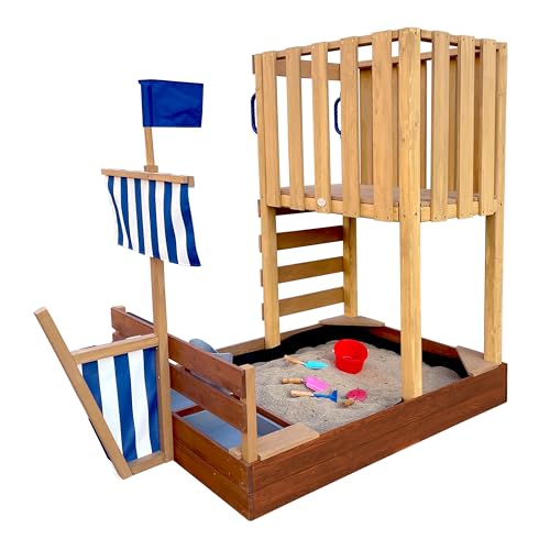AXI Vicky Aire de Jeux en Bois/Aire de Jeux extérieur, bac à Sable, Cuisine de Jeu et Tableau Noir | Jeux en Bois Extérieur