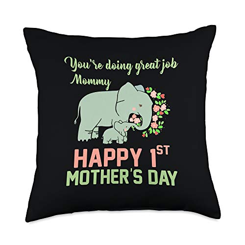 You're Doing Great Job Mommy Mother's Day Item You're Doing Job Happy 1st Mother's Day Mommy Throw Pillow, 18x18, Multicolor