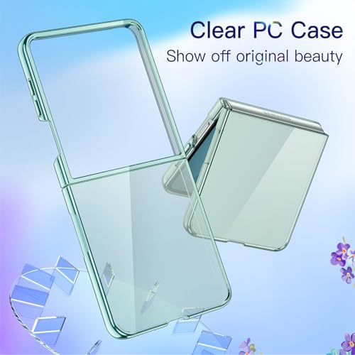 Image of JETech Case for Samsung Galaxy Z Flip 7 2025, Crystal Transparent Hard PC Shell, Anti-Scratch Shockproof Slim Protective Phone Cover (Mint)