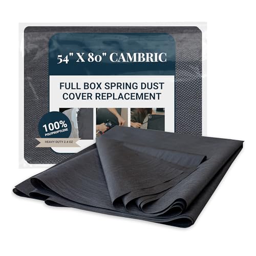 House2Home Box Spring Dust Cover for Bed Repair, Heavy Duty 2.4 oz. Black Cambric Cloth, Replacement Cover for Full Foundation, 54 x 80