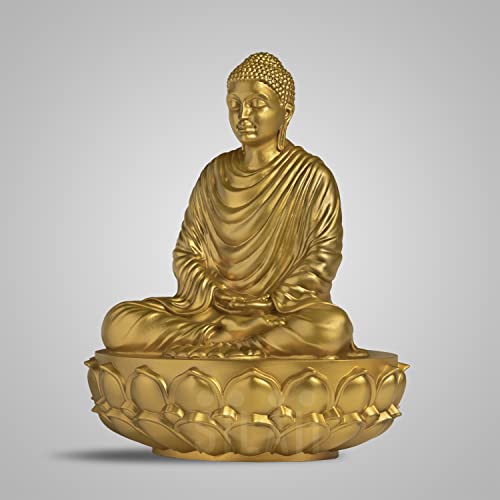 Image of SILAII Gautama Buddha Statue for Home Decor - 9 Inch | Gold Buddha Showpiece for Home & Office | Spiritual Buddha Idols for Home Decor