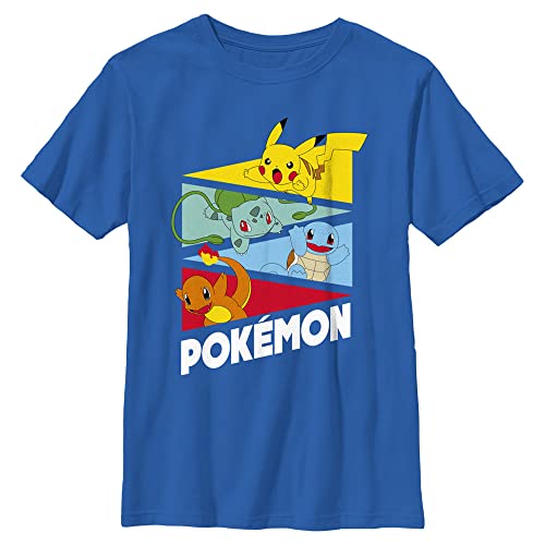 Pokemon Boys T-Shirt, Boys Short Sleeve Pokemon Shirt Royal Blue