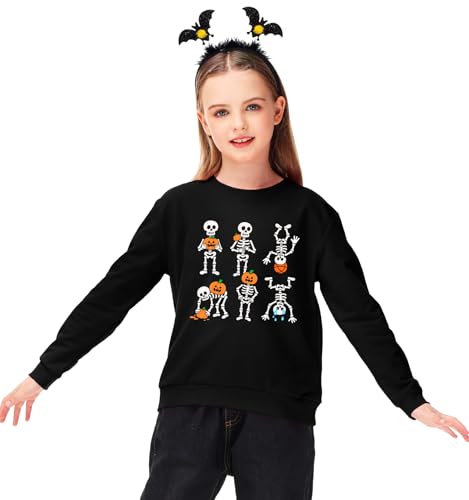 Image of Remimi Kids Halloween Sweatshirt Long Sleeve Thanksgiving Tops 3-14 Years