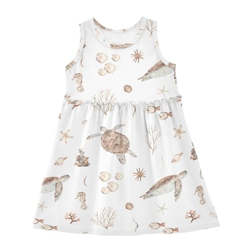 CaTaKu Girls' Sleeveless Summer Dresses Toddler Cotton Casual Dress Cute Little Girl Sundress Outfit 2-8T