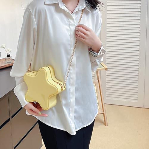 Homvik Sternförmige Cossbody-Tasche mit Sternen, niedlich, ästhetisch, Y2K, Crossbody-Handtasche mit Kettenriemen für Mädchen und Damen, für den täglichen Gebrauch, Large