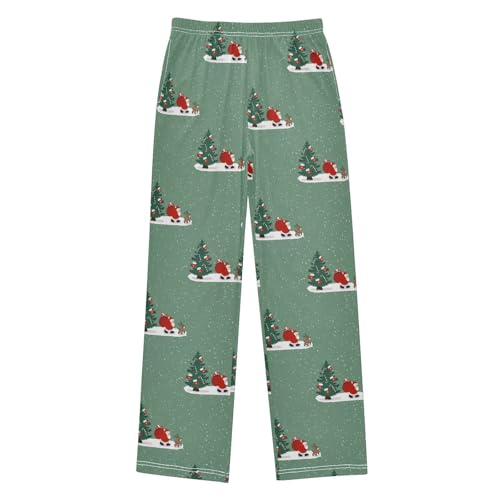 Boys' Pants Christmas Santa Xmas Gifts Deer Long Bottoms Jogger Pants Elastic Waist Trousers with Pockets S-XL