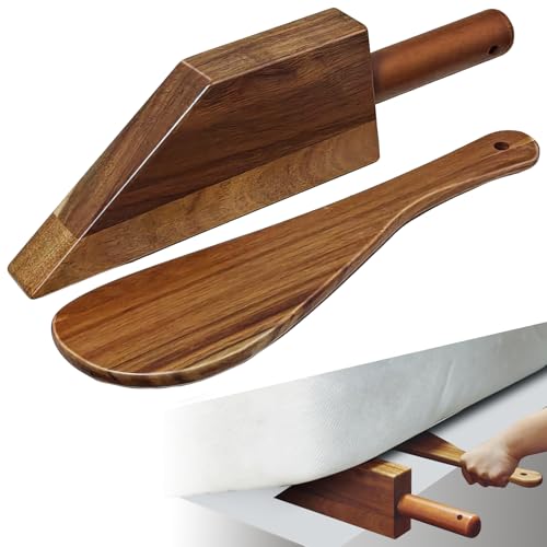 SprGri Mattress Lifter Tool for Changing Sheets and Bed Skirts Acacia Wood