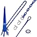 Greenfield Complete Boat Anchor Kit (Up to 16' and 24' Sizes) Comes with Fluke Anchor, Anchor Chain, Anchor Rope, Shackles. Blue Coated Fluke Kit. Boat Accessories Marine