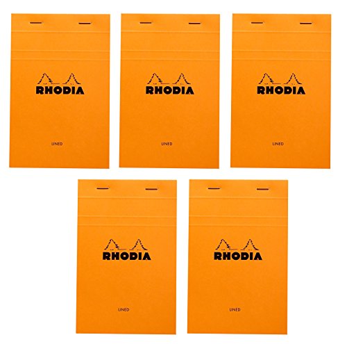 Rhodia Bloc N°14 agrafé lot de 5 bloc-notes petits formats quadrillés
