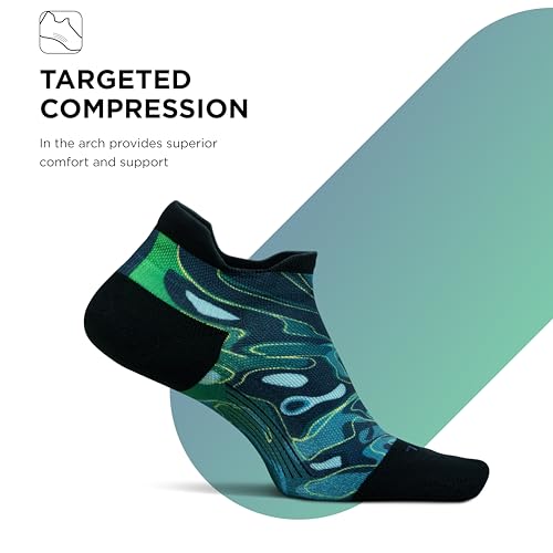 Image of Feetures Elite Light Cushion No Show Tab Sock Wave