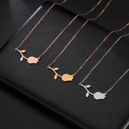 Accessoires pour filles et collier tulipe simple en argent sterling