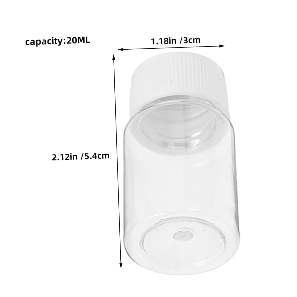 ABOOFAN Wide Mouth Lab Plastic Bottles 20ml Sample Containers Leak Proof Lids for Chemicals Pharmaceuticals