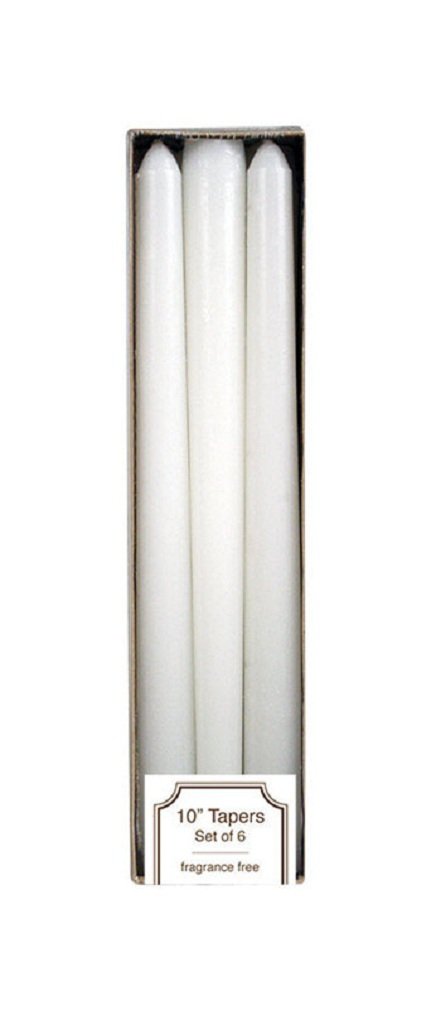 Brand Name: Langley EmpireUnscented Scent White Taper Candle 10 in. H x 3/4 in. Dia.