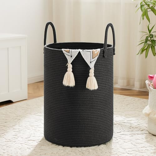 Image of Artfeel Laundry Basket,Woven Cotton Rope Laundry Hamper,60L for Decorative Storage of Dirty Clothes,Toys and Blankets in Bathroom,Baby Room and Living Room