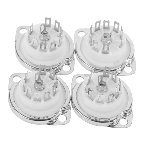 GALPADA 4Pcs Durable Ceramic Pin Tube Socket for Audio Equipment Easy Installation Replacement Part for Excellent Heat Resistance Compatible with Various