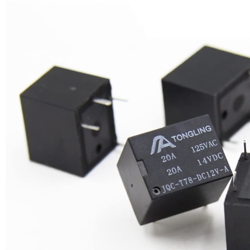 Relé electromagnético micro T78 5V CC 4 pines y 20A para electrónica