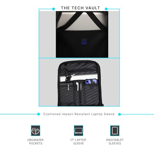 Image of F Gear Lucerne Black 41L Expandable Tech Travel Laptop Backpack|180 Full-Open Laptop Bag|Up to 17-Inch Laptop|Dual Carry Design, USB Charging Port, Luggage Strap|Lightweight Travel Overnighter