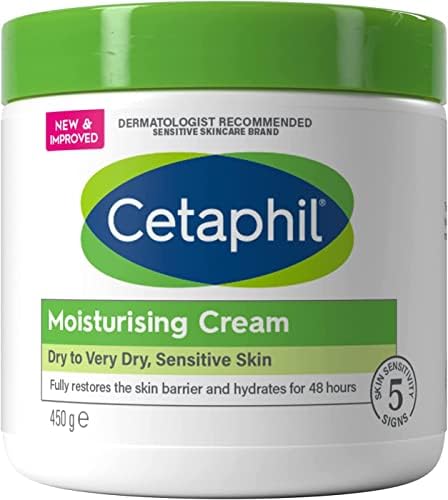 Cetaphil Body Moisturiser, 450g, Moisturising Cream For Dry to Very Dry, Sensitive Skin, With Niacinamide & Vitamin E
