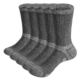 YUEDGE Women's Outdoor Hiking Socks Moisture Wicking Cushioned Casual Athletic Socks Mid Calf Safety Work Boot Socks