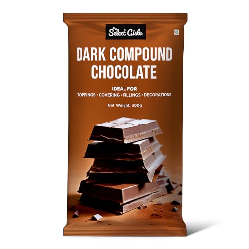 Image of The Select Aisle's Dark Chocolate Compound Slab - 500g [Rich Dark Chocolate Bar | Choco Slab for Baking, Frosting, Chocolate Making, Ice Creams, Desserts | Choco Slab for Cake Decoration]