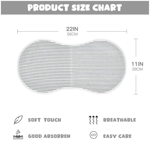 Muslin Baby Burp Cloths, Grey White Stripes Cotton Soft Burp Cloths for Newborns​​, Extra Absorbent Burp Cloths 4-Pack​​, 22 x 11 Inch3
