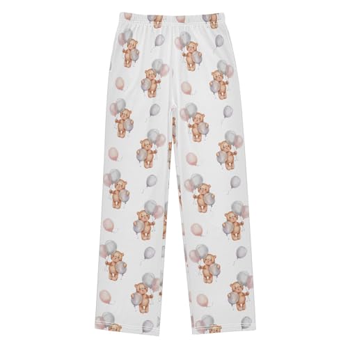 ZZKKO Bear Balloons Watercolor Boys Pants for Kids Jogger Pants with Pockets S-XL - Main Image