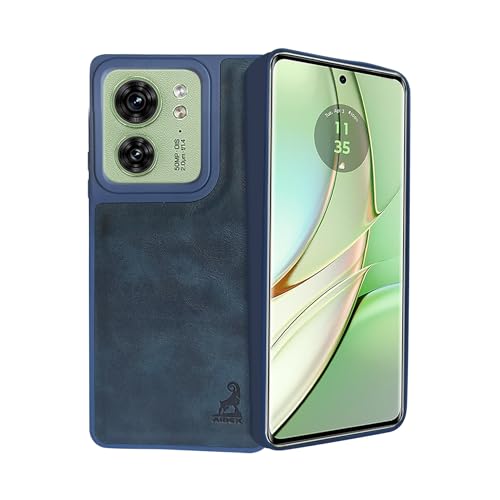 Image of AIBEX Shield Back Cover Case Compatible With Motorola Edge 40 Back Cover | Flexible Vegan Leather | Full Camera Protection | Raised Edges | Super Soft-Touch | Bumper Case, Royal Blue